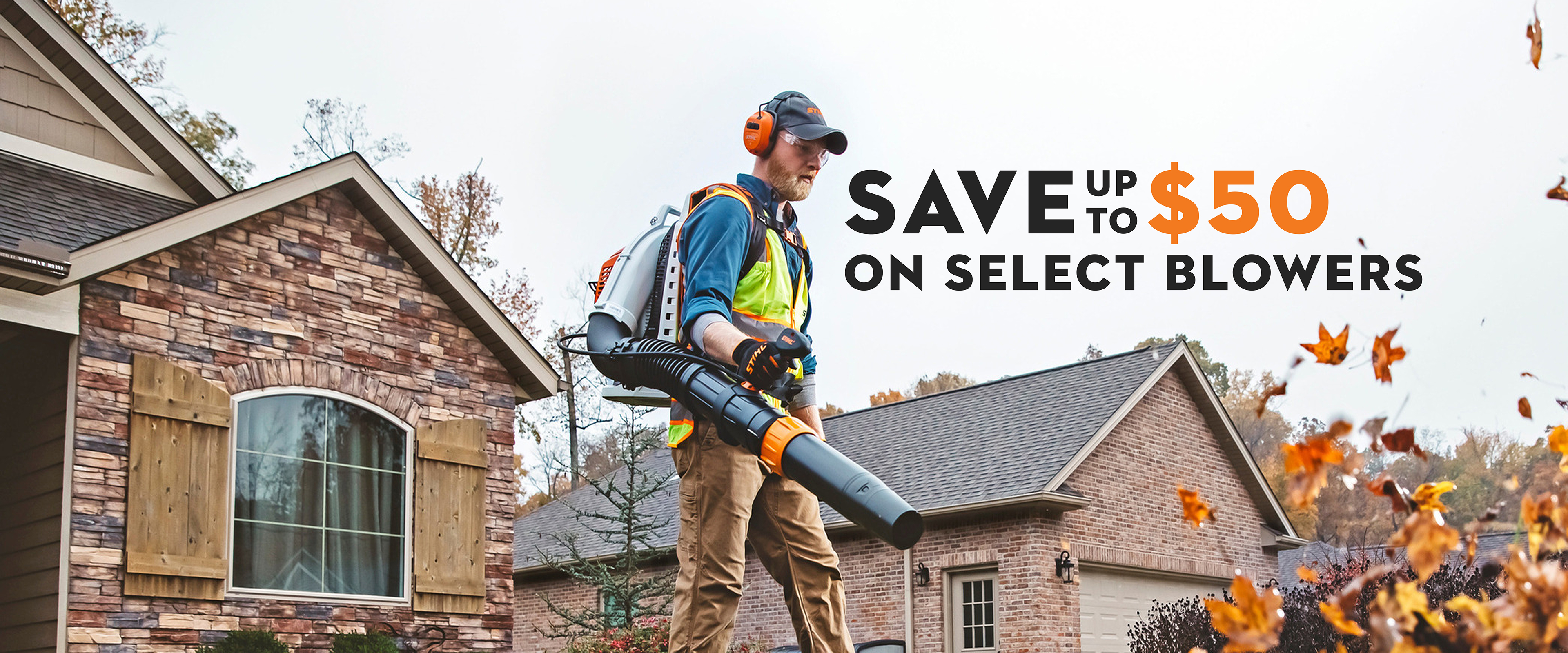 Outdoor clean-up with a backpack blower